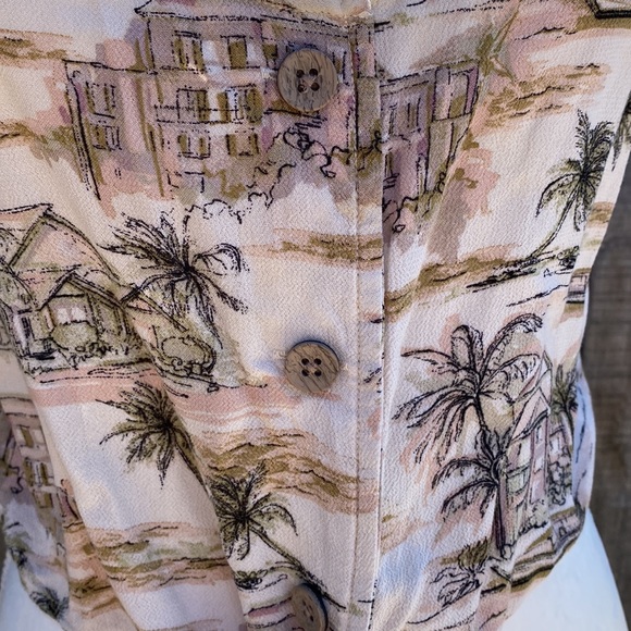 American Eagle Beach Print Faux Button Down Tank Top Size M - Picture 4 of 7